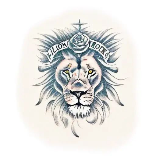 Scary Lion tattoo design idea