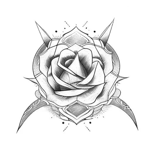 flower devil sword  tattoo design idea
