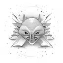 alien meditating below the pyramid tattoo design idea