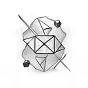 spear with DND dice's tattoo design idea