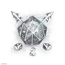 spear with DND dice's tattoo design idea