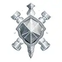 spear with DND dice's tattoo design idea