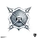 spear with DND dice's tattoo design idea