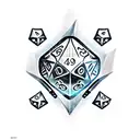 spear with DND dice's tattoo design idea