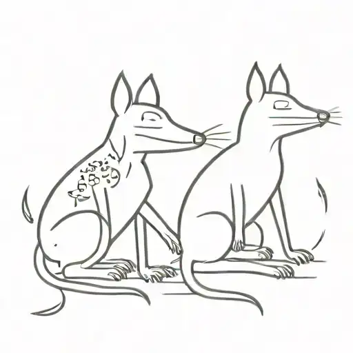 itchy and scratchy line work tattoo design idea