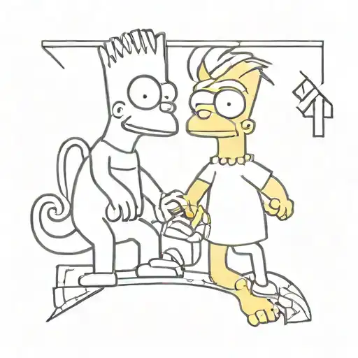 itchy and scratchy simpsons tattoo design idea