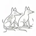 itchy and scratchy line work tattoo design idea