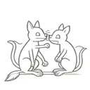 itchy and scratchy line work tattoo design idea