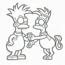 itchy and scratchy simpsons tattoo design idea