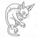 itchy and scratchy line work tattoo design idea