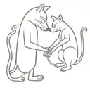 itchy and scratchy line work tattoo design idea