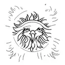 Eagle, sun, cloud tattoo design idea
