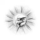 Eagle, sun, cloud tattoo design idea