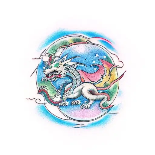 cherry blossom, dragon, wolf, tree of life, planets, stars, nature tattoo design idea