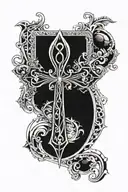 create a tatto using the ankh cross with the dates 09/27/56 and 11/09/20 on each side of the cross in chronological orde tattoo design idea
