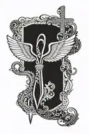 create a tatto using the ankh cross with the dates 09/27/56 and 11/09/20 on each side of the cross in chronological orde tattoo design idea