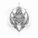 "Craft a tattoo embodying the defiance of binary thinking through artful symbolism." tattoo design idea