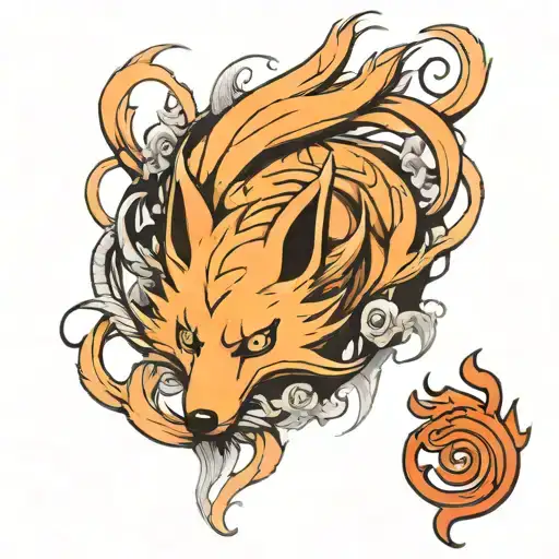 Naruto kurama nine tail tattoo design idea