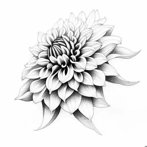 dahlia flower tattoo design idea