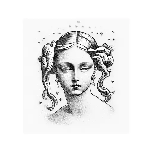 the birth of venus simplified tattoo design idea