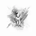 eagle fight snake tattoo design idea