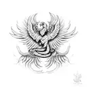 eagle fight snake tattoo design idea