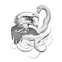 eagle fight snake tattoo design idea