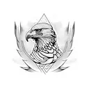 eagle fight snake tattoo design idea