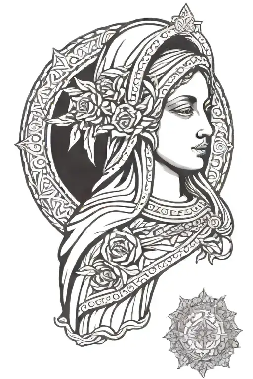 virgin mary tattoo design idea