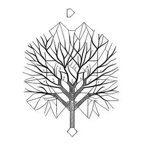 Nature-inspired minimalistic representation of a binary code tree tattoo design idea