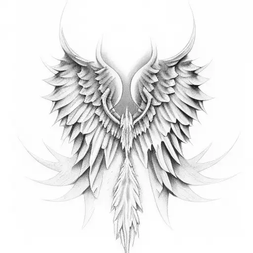 angel & demon wings tattoo design idea