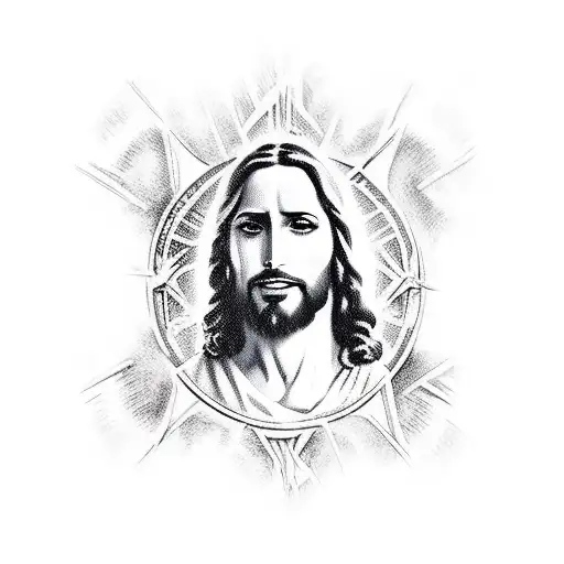 Jesus in guerilla warfare withs guns a blazing tattoo design idea