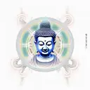 Buddha with forked serpent tongue in the style of Alex Grey tattoo design idea