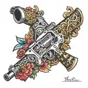 rifle tattoo design idea