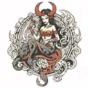 demon goddess tattoo design idea