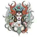 demon goddess tattoo design idea