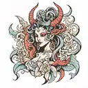 demon goddess tattoo design idea
