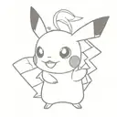 tiny pikachu pokemon tattoo design idea