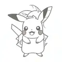 tiny pikachu pokemon tattoo design idea