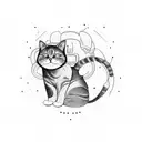 diabetes cat infinity love tattoo design idea