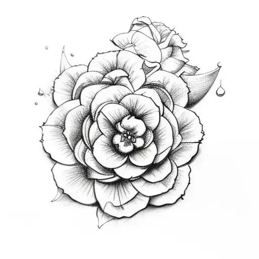 lobo com begonias  tattoo design idea