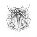 the skeleton of a snake tattoo design idea