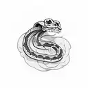 the skeleton of a snake tattoo design idea