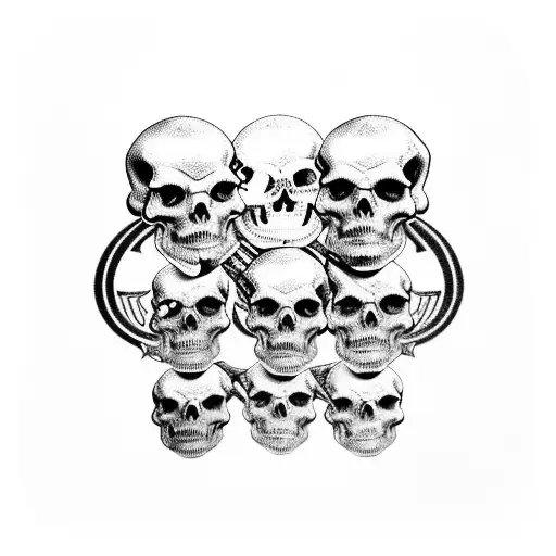 hilter , 3 skulls , hear no evil,  speak no evil see no evil , 88 , ss, skeletons, sexy tattoo design idea