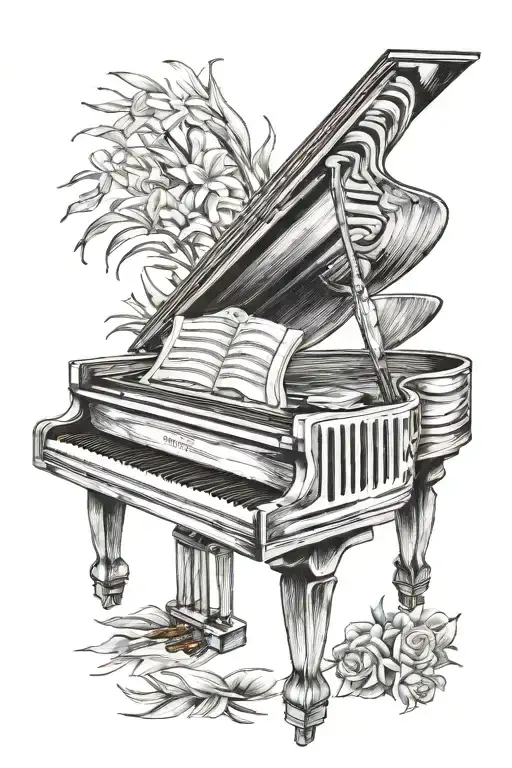 piano keys tattoo design idea