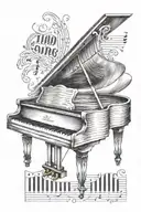 piano keys tattoo design idea