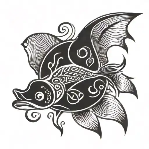 goldfish yin yang tattoo design idea