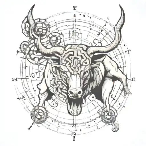 Sniper Forex trading bull and bear charts representing the fusion tattoo design idea