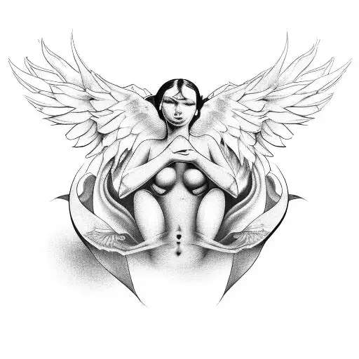 angel and devil sexy tattoo design idea
