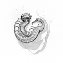 cobra around arm tattoo design idea